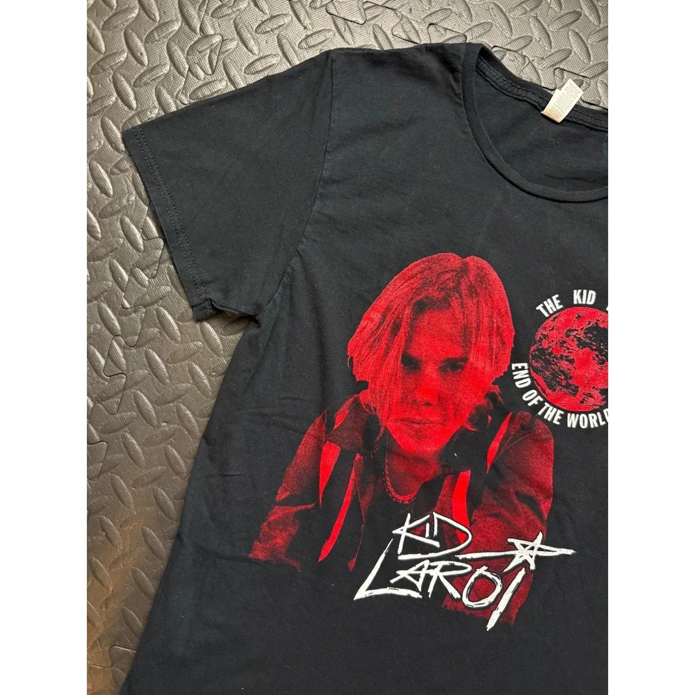 The Kid LAROI End Of The‎ World Tour 2022 T-Shirt Black Red Graphic Mens Medium
